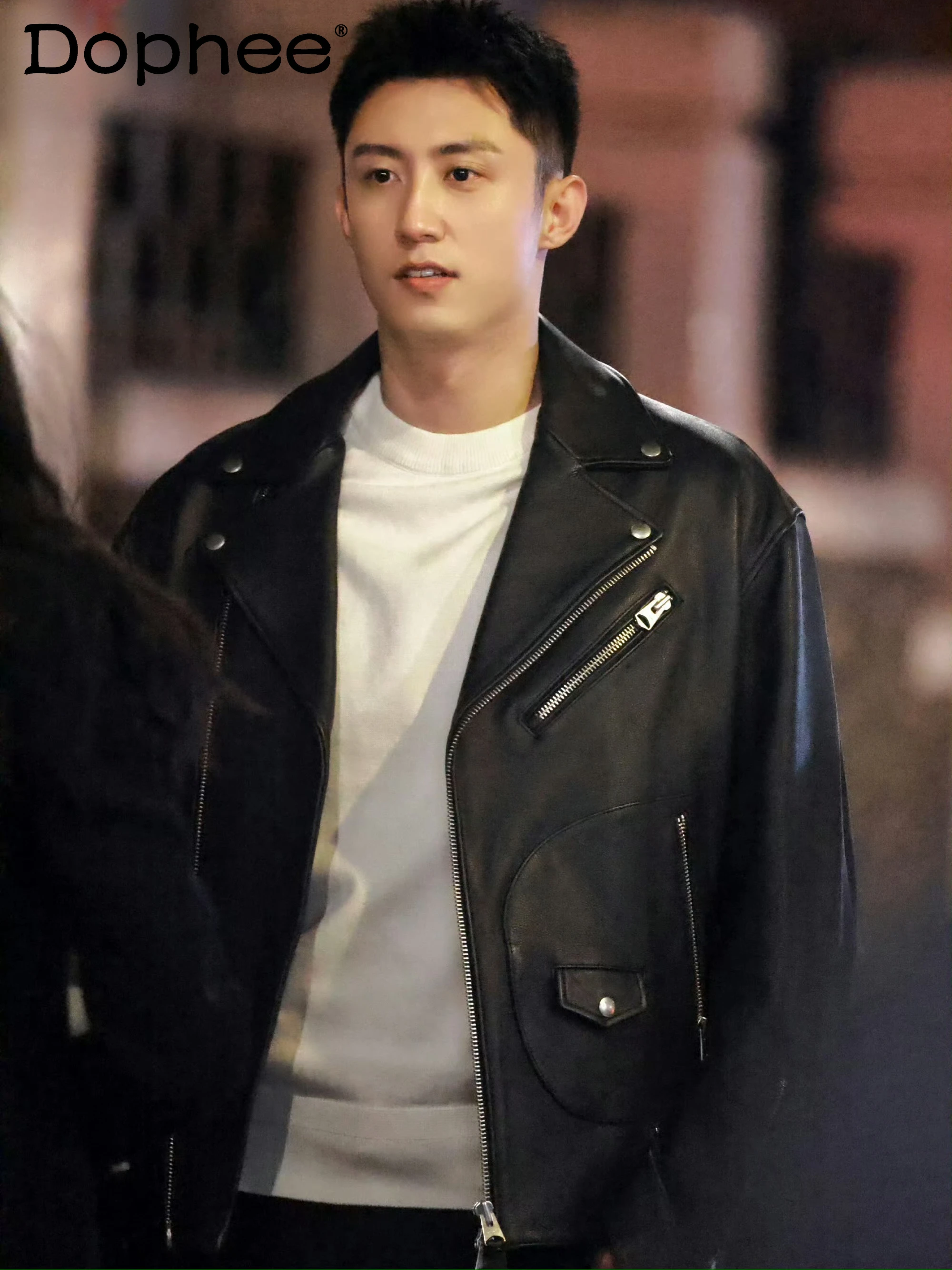 Fashion Leather Jacket High-End Slim-Fit Soft Leather Jacket Trendy Male Handsome Motorcycle Men's Belt Long Sleeve Coats
Fashion Leather Jacket High-End Slim-Fit Soft Leather Jacket Trendy Male Handsome Motorcycle Men's Belt Long Sleeve Coats