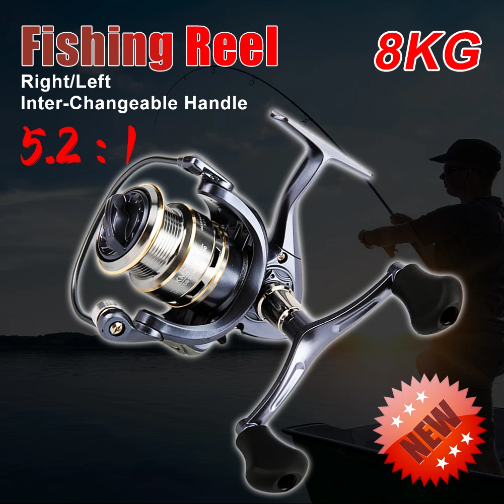 Lightweight Fishing Reel 1000-2000 Spinning Reel 8KG Max Drag 5.2:1 Ratio Double Rocker Arm Spinning Wheel for Carp Bass Fishing
Lightweight Fishing Reel 1000-2000 Spinning Reel 8KG Max Drag 5.2:1 Ratio Double Rocker Arm Spinning Wheel for Carp Bass Fishing