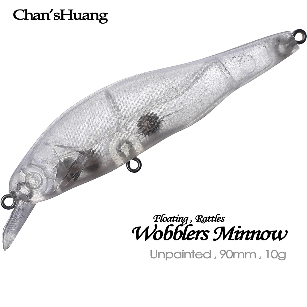 

Chan'sHuang 20 шт. неокрашенные заготовки, приманка 10 г/90 мм, плавающие погремушки, воблеры, гольян, сделай сам, искусственная рыболовная приманка ручной работы, Снасть