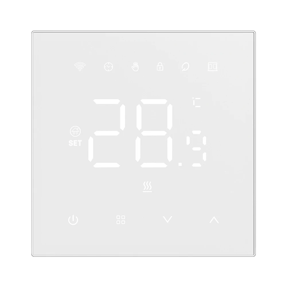 Новый практичный датчик термостата 1 шт. 80*80*44 мм AC 95-220 в управление через приложение для детей цифровой сенсорный ЖК-экран с блокировкой
Новый практичный датчик термостата 1 шт. 80*80*44 мм AC 95-220 в управление через приложение для детей цифровой сенсорный ЖК-экран с блокировкой