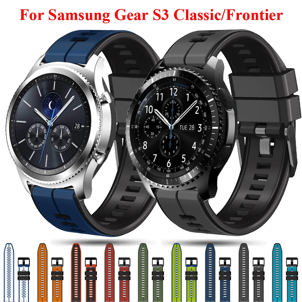 

22mm Wristband for Samsung Gear S3 Classic/Frontier Smart Watch Band Galaxy Watch 3 45mm 46mm Silicone Strap Bracelet Correa