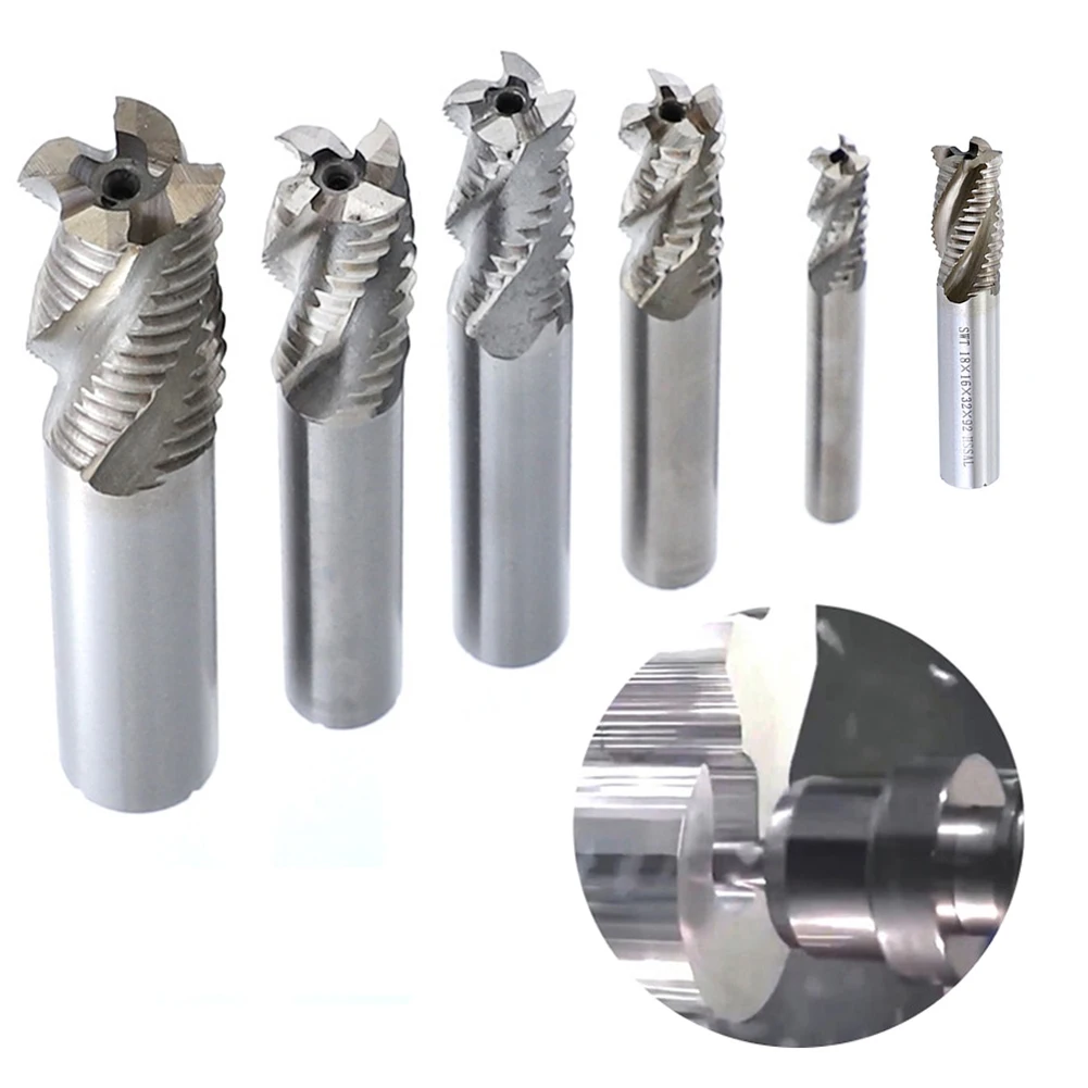 Solid Carbide 4 Flutes CNC End Milling Cutter High Speed Steel 6/8/10/12/14/16MM Router Bit For Metal Roughing
Solid Carbide 4 Flutes CNC End Milling Cutter High Speed Steel 6/8/10/12/14/16MM Router Bit For Metal Roughing