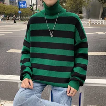 Men Pullover Stripe Turtleneck Sweater Long Sleeve Autumn Winter Clothes Tidal Current Streetwear College Recommend New Arrivals 
Men Pullover Stripe Turtleneck Sweater Long Sleeve Autumn Winter Clothes Tidal Current Streetwear College Recommend New Arrivals