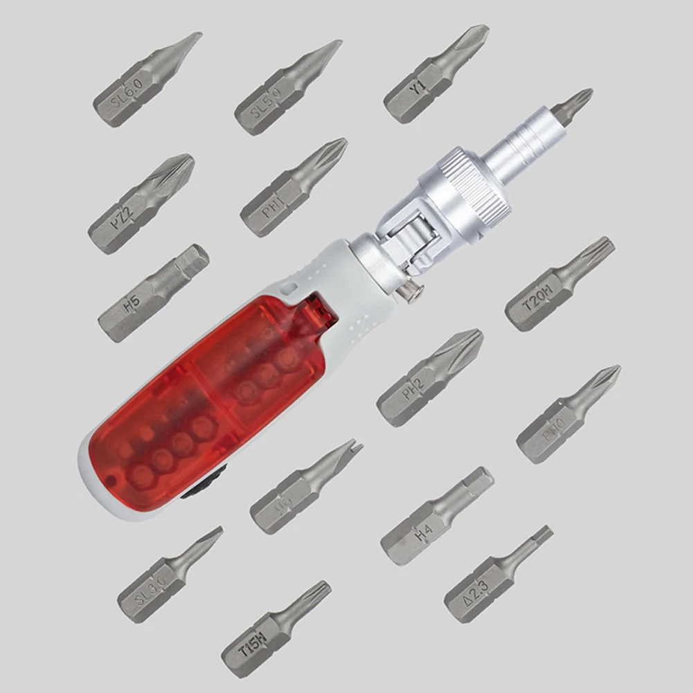 Multifunctional Ratchet Screwdriver Kit 14 Magnetic Bits Ergonomic Handle Suitable for Home Improvement and DIY Projects
Multifunctional Ratchet Screwdriver Kit 14 Magnetic Bits Ergonomic Handle Suitable for Home Improvement and DIY Projects