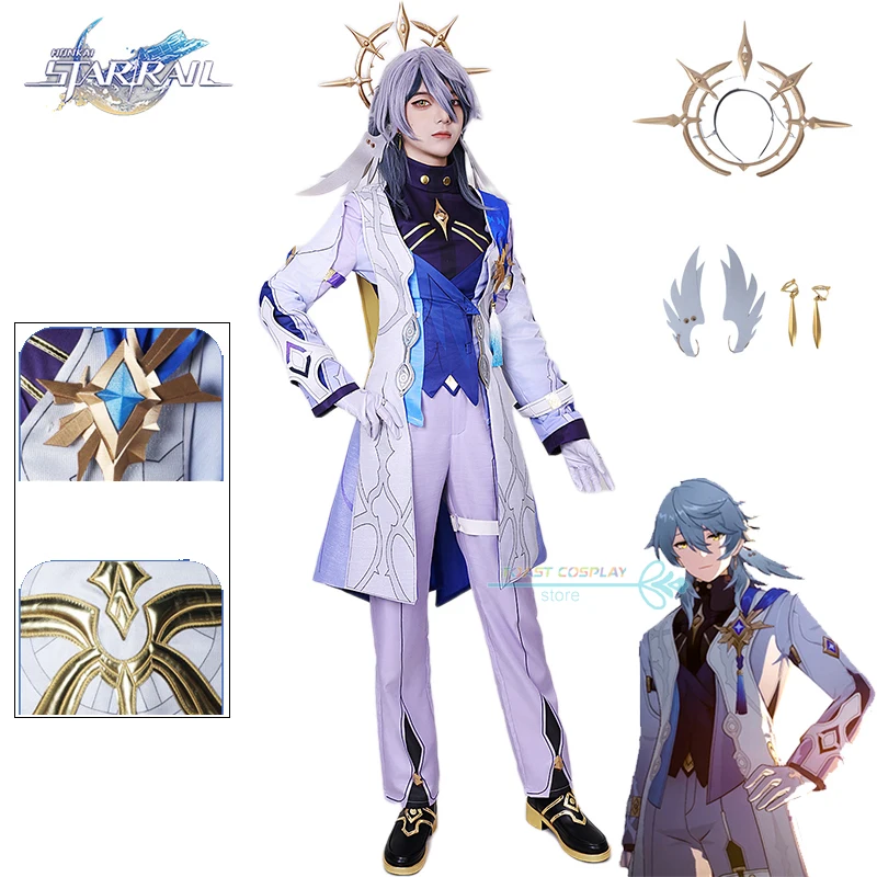 

Sunday Cosplay Game Honkai Star Rail Mr. Sunday Cosplay Costume Wig Brother of Robin Anime Role Play Carnival Party Suits