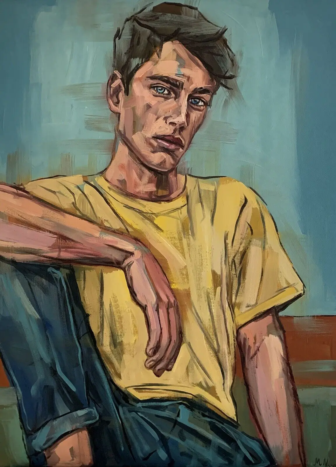 100%Handmade Oil Painting Original Oil Painting Male Figure, Gay Queer Art, Young Handsome Man
100%Handmade Oil Painting Original Oil Painting Male Figure, Gay Queer Art, Young Handsome Man