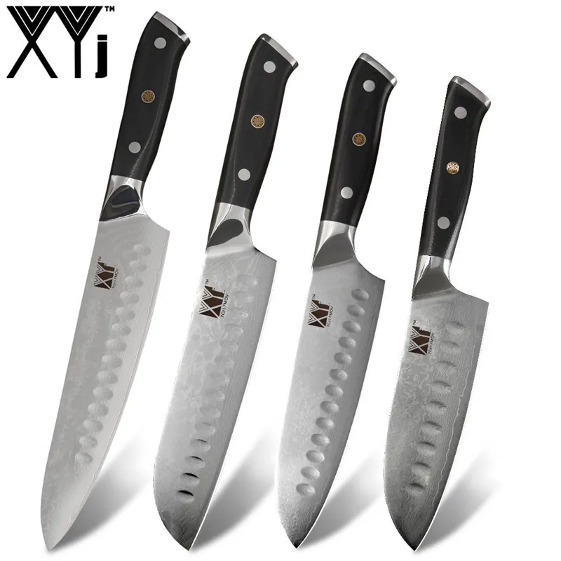 XYj Damascus Knives High Quality Damascus Steel Kitchen Knife 8"INCH Chef Knife 7"6.5"5"INCN Santoku Knives With G10 Handle Gift
XYj Damascus Knives High Quality Damascus Steel Kitchen Knife 8"INCH Chef Knife 7"6.5"5"INCN Santoku Knives With G10 Handle Gift
