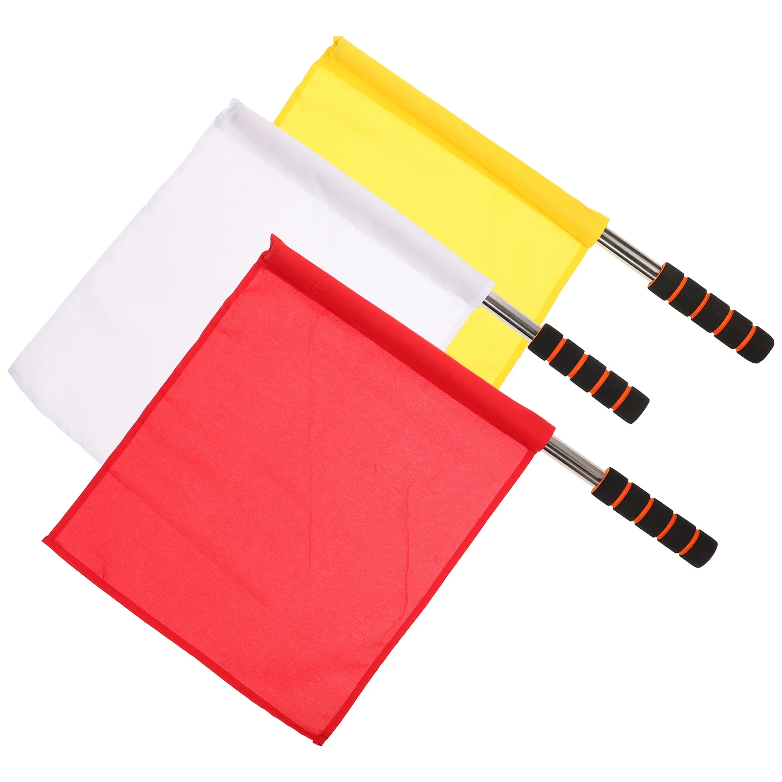 

Healeved Red Flags 3Pcs Referee Flags Stainless Steel Rod Sponge Handle Linesman Flags Flag Signal Flag Hand Flag