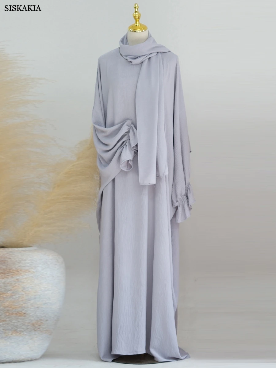 

Siskakia Khimar Muslim Saudi 2 Sets Women Prayer Clothing Djellaba And Jilbab Abayas And Rectangle Headscarf Ramadan Eid Kaftan