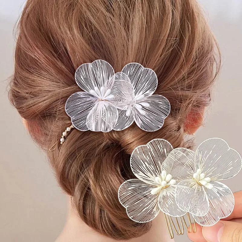 Flower Hair Clips Women Girls Elegant Alloy Wedding Hair Combs Daily Exquisite Gold Color Hair Clip Fashion Jewelry Accessories
Flower Hair Clips Women Girls Elegant Alloy Wedding Hair Combs Daily Exquisite Gold Color Hair Clip Fashion Jewelry Accessories