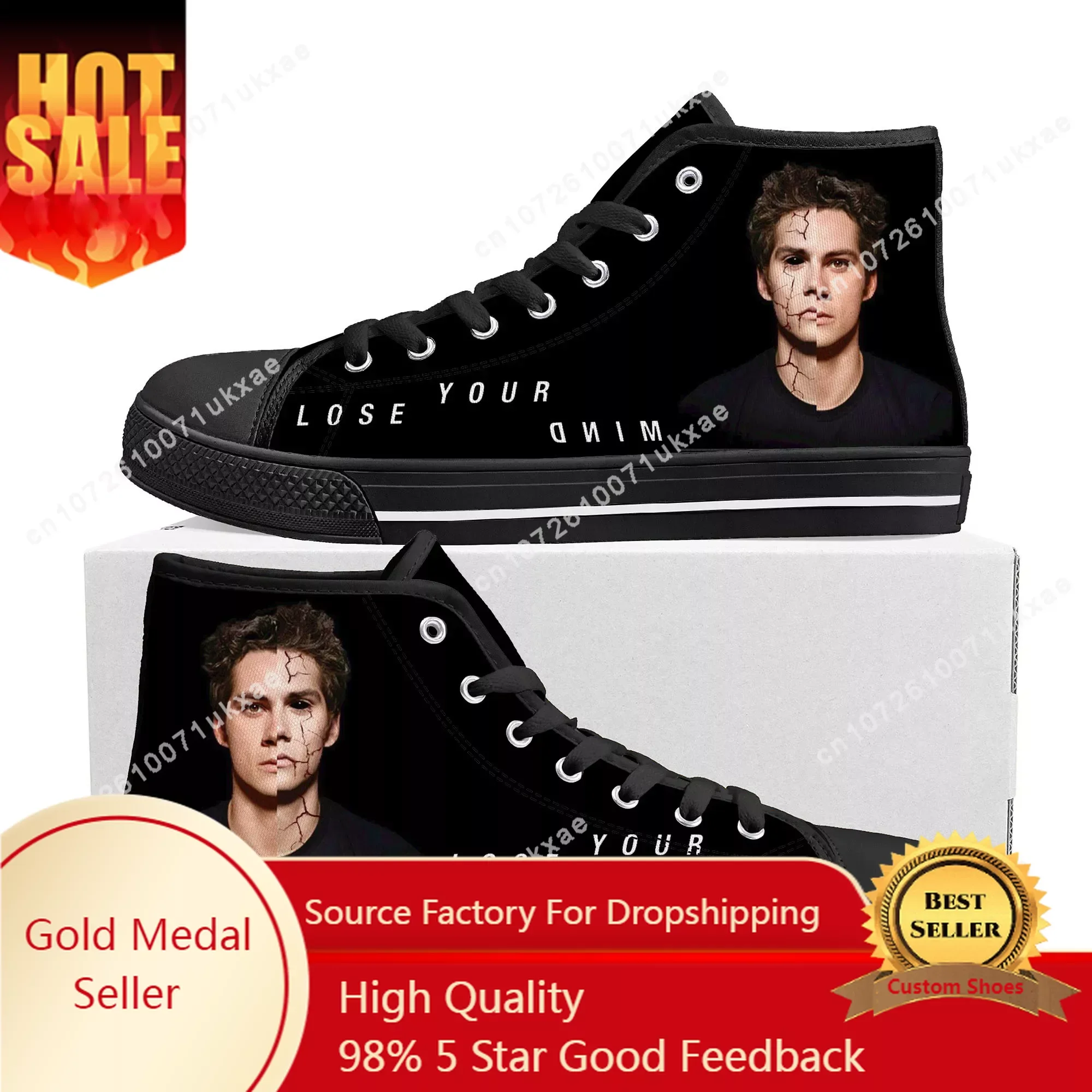 

Teen Wolf Stiles Stilinski High Top Sneakers Mens Womens Teenager Canvas Sneaker Casual Custom Made Shoes Customize DIY Shoe
