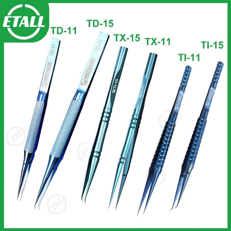 MECHANIC TX-11 TX-15 TI-11 TI-15 TD-11 TD-15 Titanium Alloy Jump Wire Repair Tweezers with Sharp Head High Hardness
MECHANIC TX-11 TX-15 TI-11 TI-15 TD-11 TD-15 Titanium Alloy Jump Wire Repair Tweezers with Sharp Head High Hardness