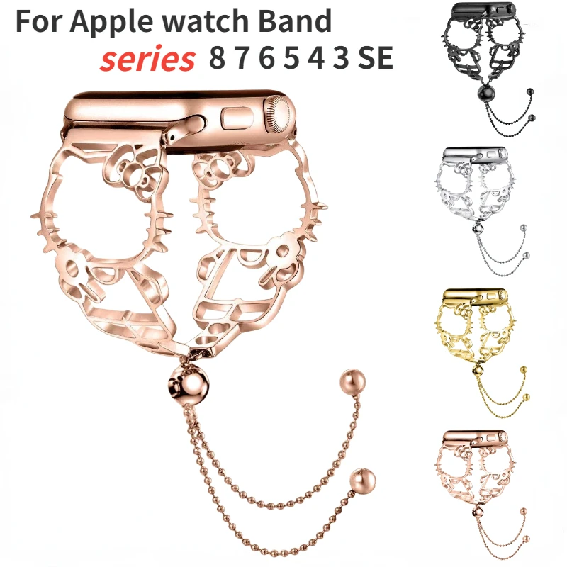 Metal Strap For Apple watch Ultra 49mm 8 7 45mm 41mm Women Bracelet Cartoon Band For iWatch Series 6 5 4 SE 44mm 42mm 40mm Belt
Metal Strap For Apple watch Ultra 49mm 8 7 45mm 41mm Women Bracelet Cartoon Band For iWatch Series 6 5 4 SE 44mm 42mm 40mm Belt