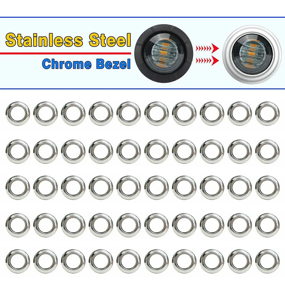 50pcs Car 9/16" Round Stainless Steel Trim Ring Bezel Cover 3/4" Chrome Bezel For Mount Button LED Side Marker Light
50pcs Car 9/16" Round Stainless Steel Trim Ring Bezel Cover 3/4" Chrome Bezel For Mount Button LED Side Marker Light