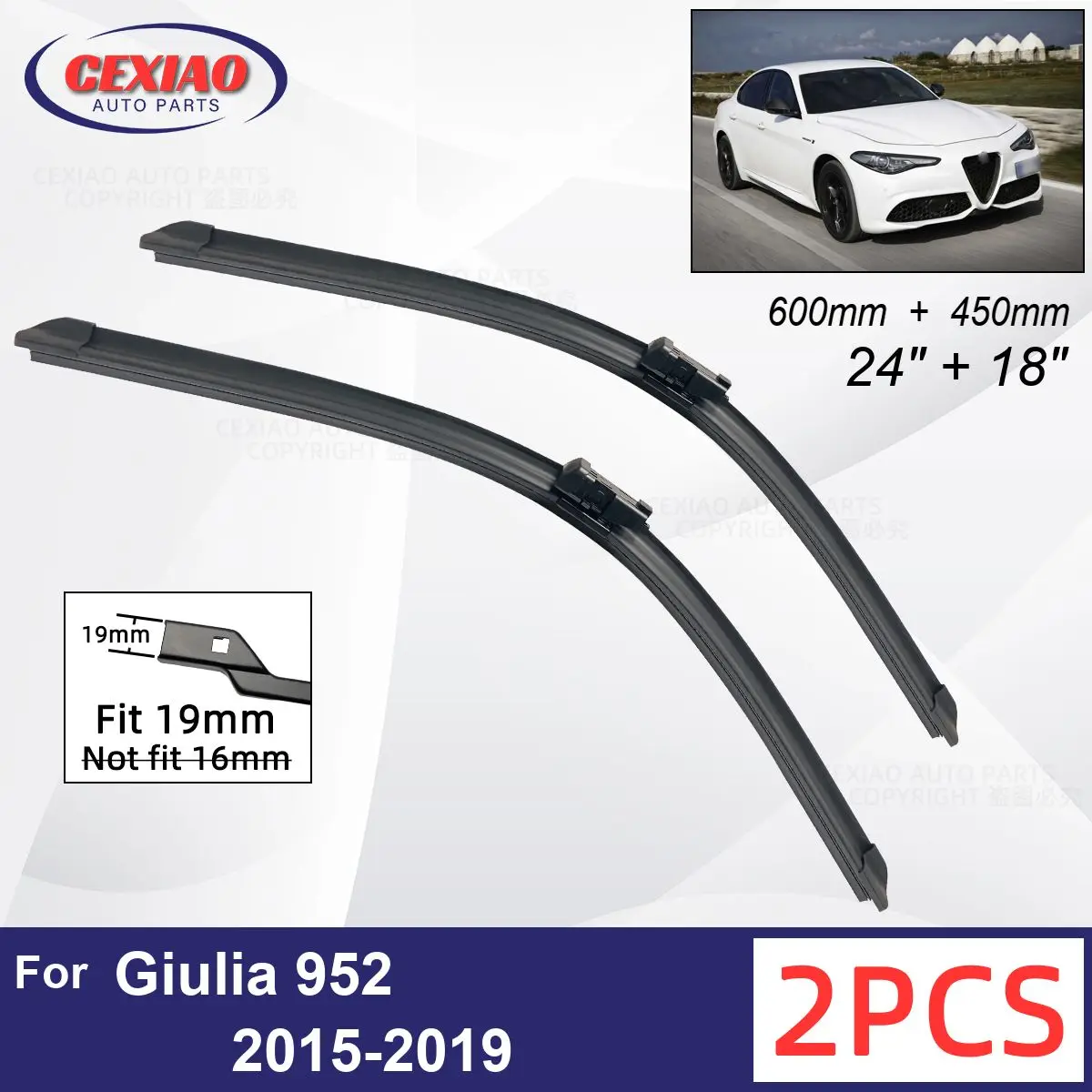 Автомобильный стеклоочиститель для Alfa Romeo Giulia 952 2015-2019, передние стеклоочистители из мягкой резины, стеклоочистители для лобового стекла автомобиля 600 мм 450 мм
Автомобильный стеклоочиститель для Alfa Romeo Giulia 952 2015-2019, передние стеклоочистители из мягкой резины, стеклоочистители для лобового стекла автомобиля 600 мм 450 мм