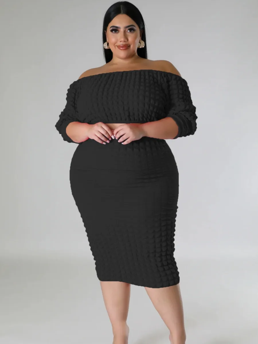 LW Plus Size dresses Off The Shoulder Waffle Knit Skirt Set Summer Sexy Two Piece Set Maxi Skirts Matching Sets Ladies Tracksuit
LW Plus Size dresses Off The Shoulder Waffle Knit Skirt Set Summer Sexy Two Piece Set Maxi Skirts Matching Sets Ladies Tracksuit
