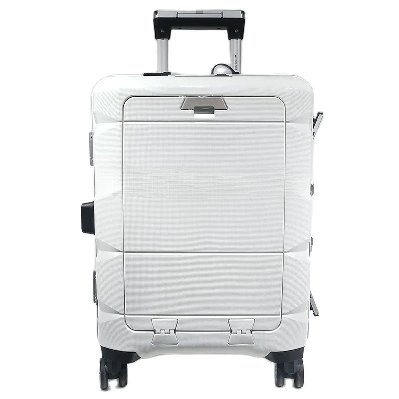 

Travel Durable Trolley Suitcase Rolling Hard Shell Spinner Luggage Set with Front Opening Laptop Mobile Cup Holder 20 Inches