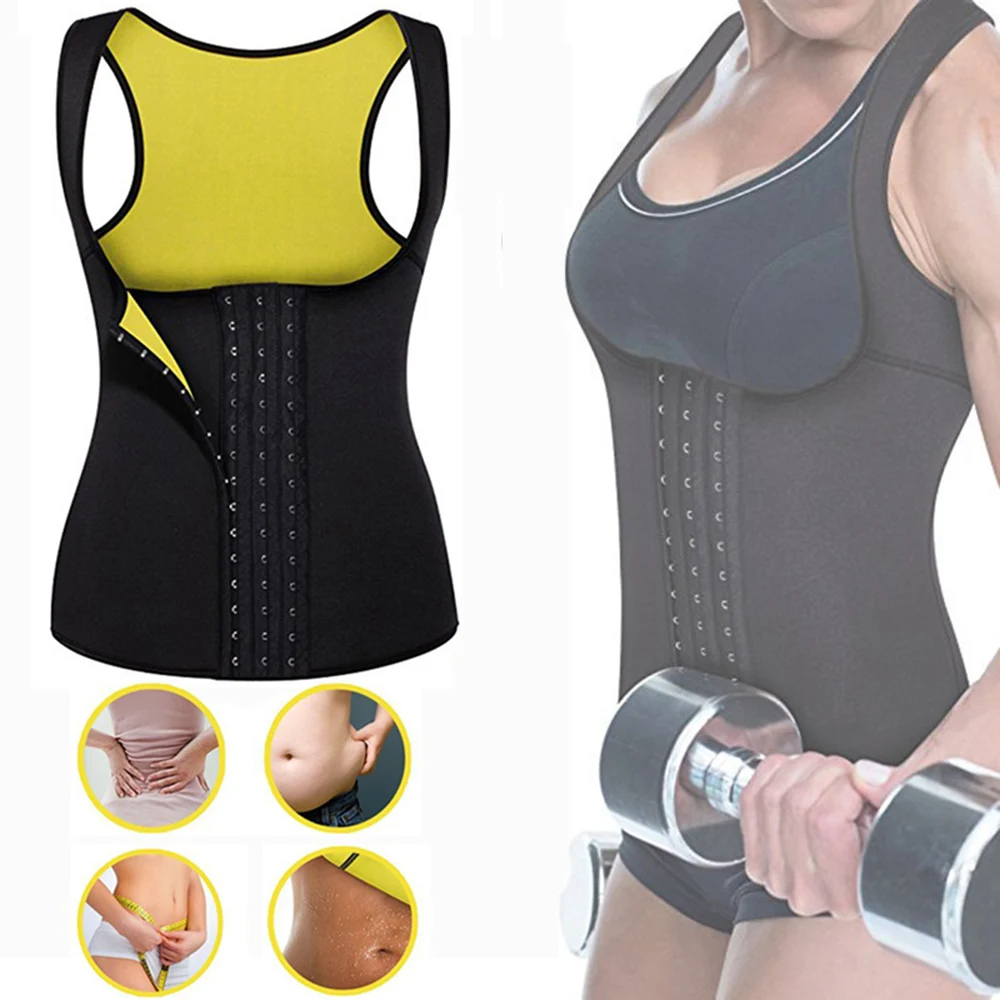 Women Neoprene Shapewear Waist Trainer Slimming Corset Sweat Sauna Vest Thermal Body Shaper Gym Workout Tank Tops
Women Neoprene Shapewear Waist Trainer Slimming Corset Sweat Sauna Vest Thermal Body Shaper Gym Workout Tank Tops