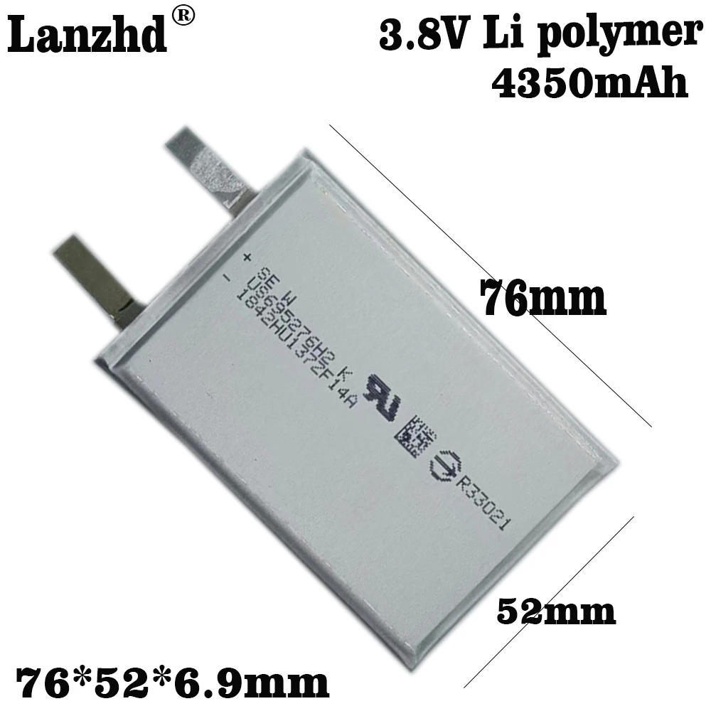 3.8V 4350mAh Lithium Polymer LiPo Rechargeable Battery cell For Power bank PSP Laptop notebook PAD protable tablet PC 695276
3.8V 4350mAh Lithium Polymer LiPo Rechargeable Battery cell For Power bank PSP Laptop notebook PAD protable tablet PC 695276