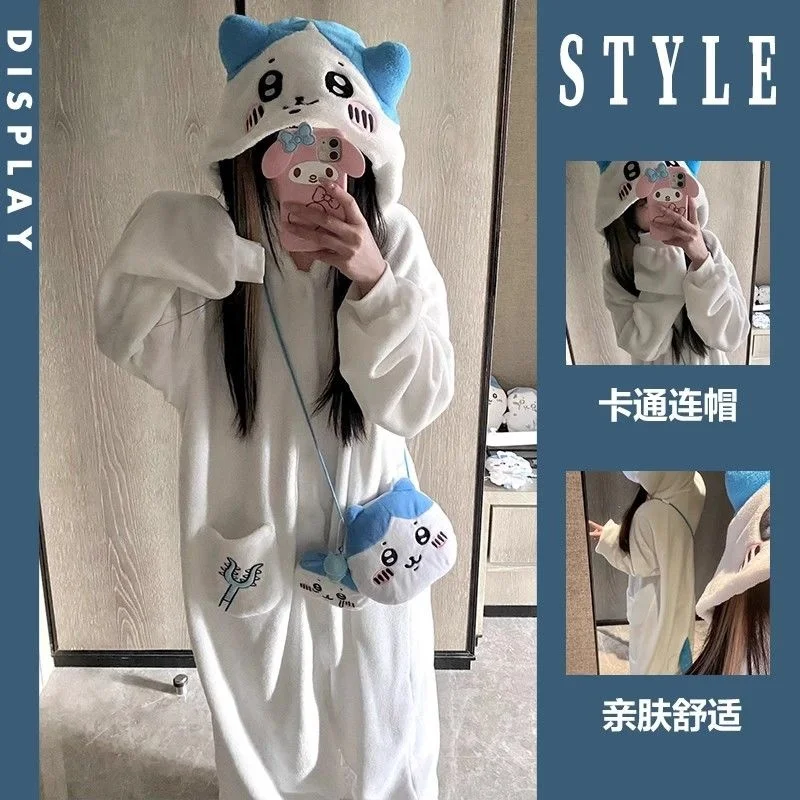 Коралловая флисовая ночная рубашка Chiikawa с капюшоном, мультяшная осенне-зимняя утепленная Пижама, милый халат с длинным рукавом и брюки, домашняя одежда для девочек
Коралловая флисовая ночная рубашка Chiikawa с капюшоном, мультяшная осенне-зимняя утепленная Пижама, милый халат с длинным рукавом и брюки, домашняя одежда для девочек