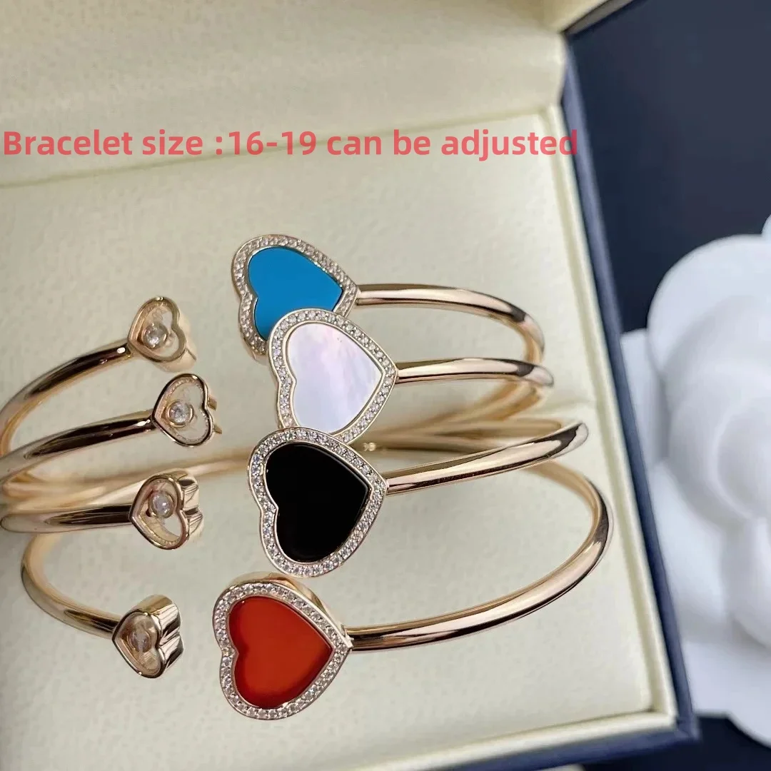 

2024 New rose gold red agate white Fritillas heart-shaped bracelet Ladies fashion exquisite luxury jewelry party gift