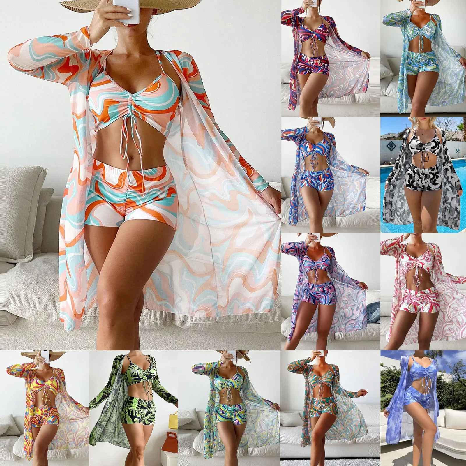 High Waist Bikinis 2022 Sexy 3 Piece Bikini Set Cover Up Swimsuit For Women Long Sleeve Push Up Bathing Suits Women
High Waist Bikinis 2022 Sexy 3 Piece Bikini Set Cover Up Swimsuit For Women Long Sleeve Push Up Bathing Suits Women