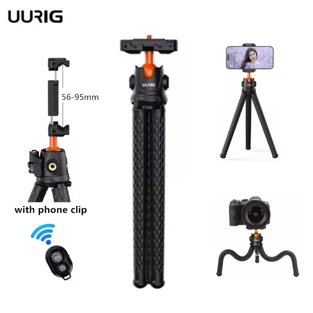 UURIG New Flexible Octopus Tripod Portable 2 in 1 Design Selfie Stick Tripod For iPhone Samsung Phone DSLR Canon Nikon Camera
UURIG New Flexible Octopus Tripod Portable 2 in 1 Design Selfie Stick Tripod For iPhone Samsung Phone DSLR Canon Nikon Camera