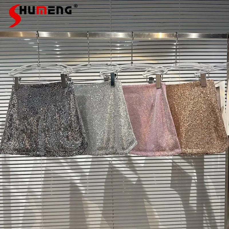 2023 Spring Summer New Nightclub Socialite Hot Girl Full Sequins Skirt Women Heavy Industry Bodycon Skirt A- Line Hip Mini Skirt
2023 Spring Summer New Nightclub Socialite Hot Girl Full Sequins Skirt Women Heavy Industry Bodycon Skirt A- Line Hip Mini Skirt