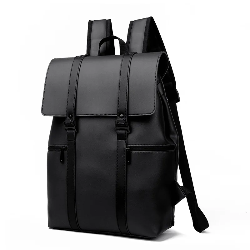 

Black Leather Men Backpack Genuine Travel Bag Casual Daypack Fashion School s Large Laptop Soft Skin 14 Backpack рюкзаки мужские