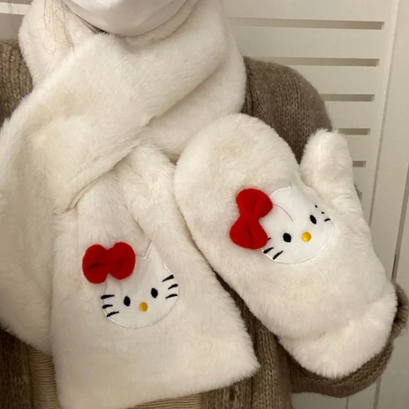 Милый плюшевый шарф Hellokittys Cinnamoroll, перчатки Sanrios, зимние утепленные искусственные перчатки из серии аниме, игрушечный подарок
Милый плюшевый шарф Hellokittys Cinnamoroll, перчатки Sanrios, зимние утепленные искусственные перчатки из серии аниме, игрушечный подарок
