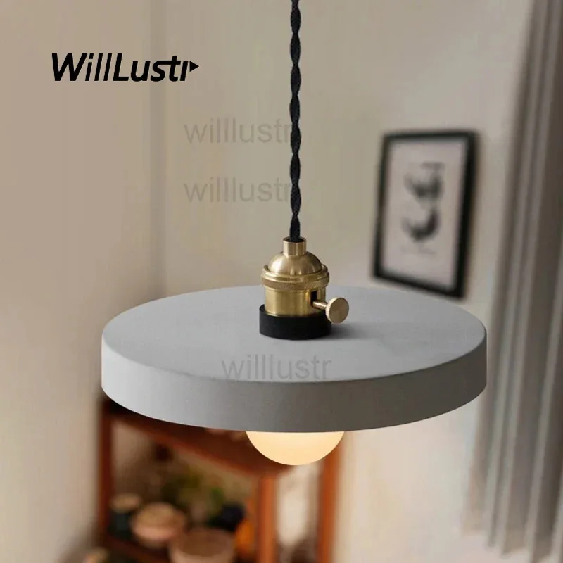 

Cement Pendant Light Concrete Suspension Lamp Minimalist Ceiling Chandelier Dining Room Restaurant Bar Hotel Hanging Lighting