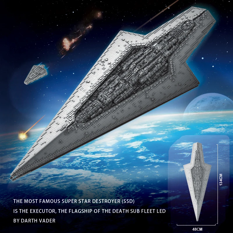 13134 The MOC-15881 Executor Class Star Star Plan Space Wars Dreadnought Building Blocks Bricks Toys Kids Christmas Adults Gifts 13134 The MOC-15881 Executor Class Star Star Plan Space Wars Dreadnought Building Blocks Bricks Toys Kids Christmas Adults Gifts