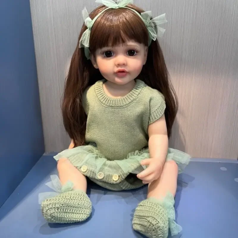 

NPK 55 см Бетти Реборн, полностью Силиконовая Водонепроницаемая кукла для маленьких девочек, Реалистичная кукла принцессы на ощупь для новорожденных