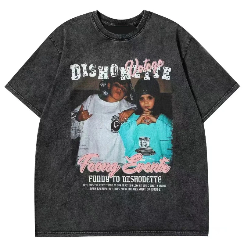 Personalized urban American high street washed old hiphop hip hop short-sleeved t-shirt trendy brand retro half-sleeved couple
Personalized urban American high street washed old hiphop hip hop short-sleeved t-shirt trendy brand retro half-sleeved couple