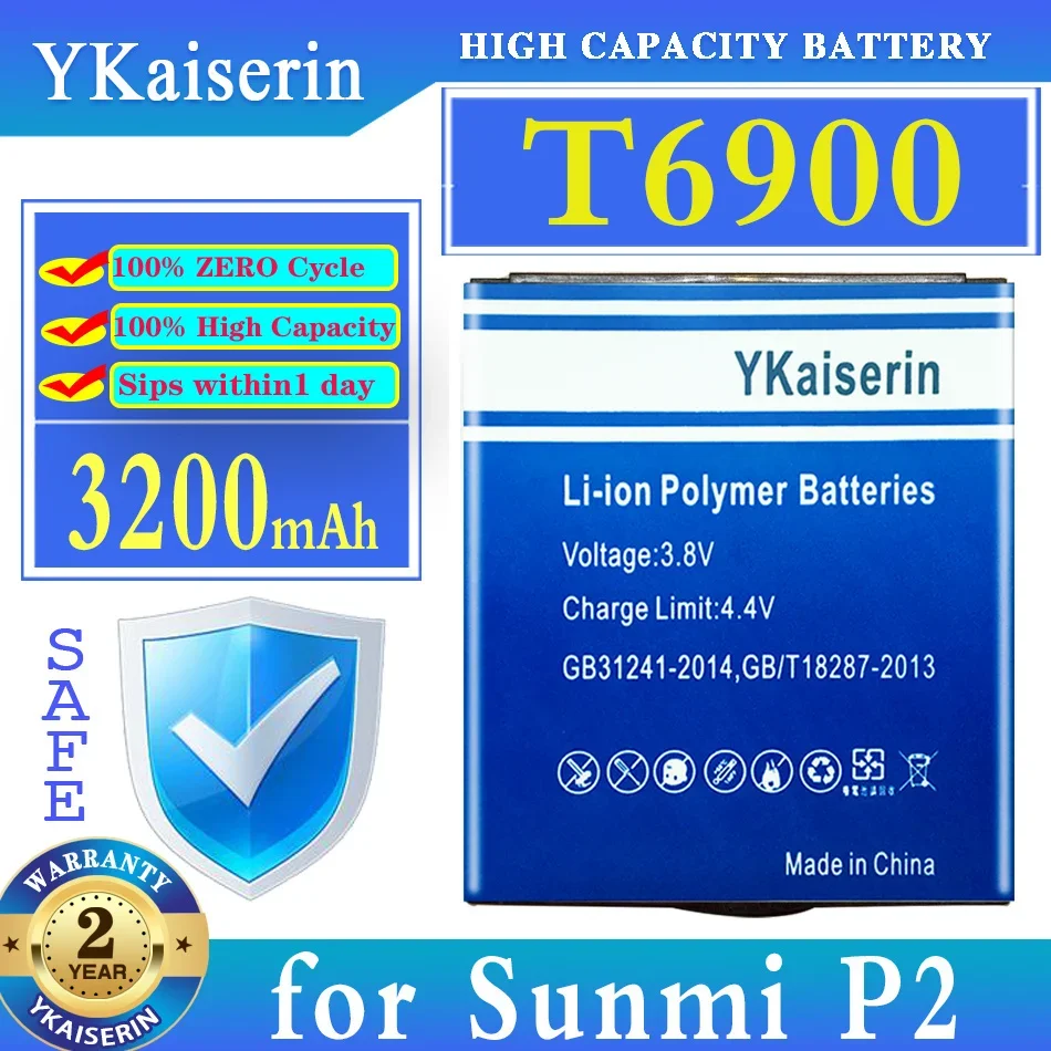 Аккумулятор ykaisсеребрин 3200 мАч для Sunmi P2 T6900, Ручной терминал, PDA 
Аккумулятор ykaisсеребрин 3200 мАч для Sunmi P2 T6900, Ручной терминал, PDA