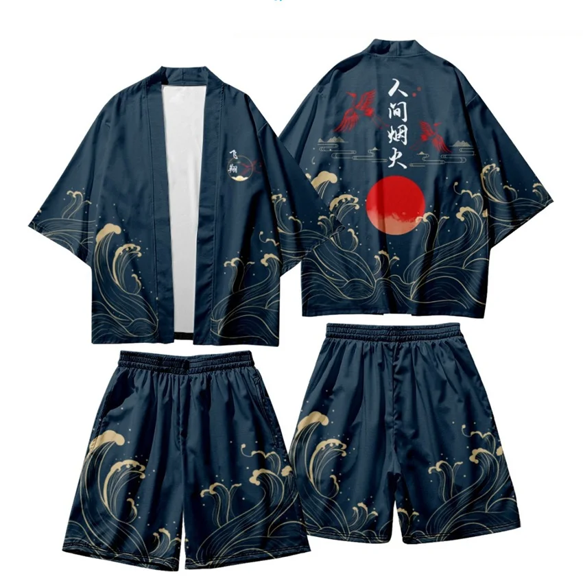 Two-piece Suit Fireworks Pattern Japanese Cardigan Women Men Cosplay Yukata Clothing Harajuku Samurai Kimono + Shorts Sets
Two-piece Suit Fireworks Pattern Japanese Cardigan Women Men Cosplay Yukata Clothing Harajuku Samurai Kimono + Shorts Sets