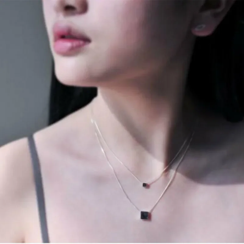 925 Sterling Silver Necklace Double Layer Geometric Square Simple Necklaces for Women Girls Jewelry Elegant Party Birthday Gift
925 Sterling Silver Necklace Double Layer Geometric Square Simple Necklaces for Women Girls Jewelry Elegant Party Birthday Gift