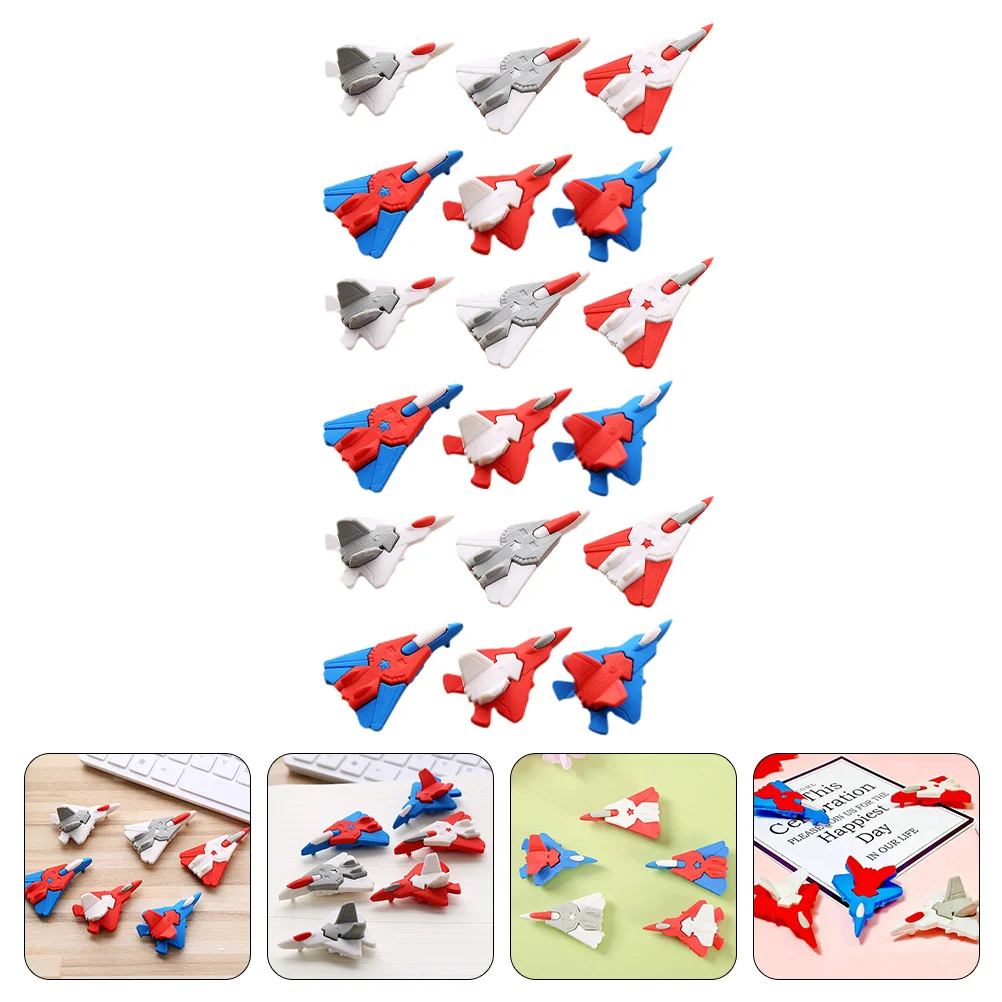 

18 Pcs Eraser Adorable Helicopter Erasers Kids Airplane Decorative Pencil Cartoon for School Supplies