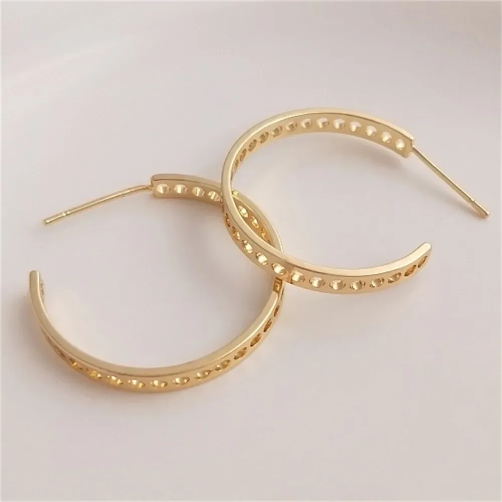 14K Gold-plated C-shaped Round String Hole Earrings S925 Silver Needle DIY Handmade Earrings Ear Accessories Handmade Materials
14K Gold-plated C-shaped Round String Hole Earrings S925 Silver Needle DIY Handmade Earrings Ear Accessories Handmade Materials