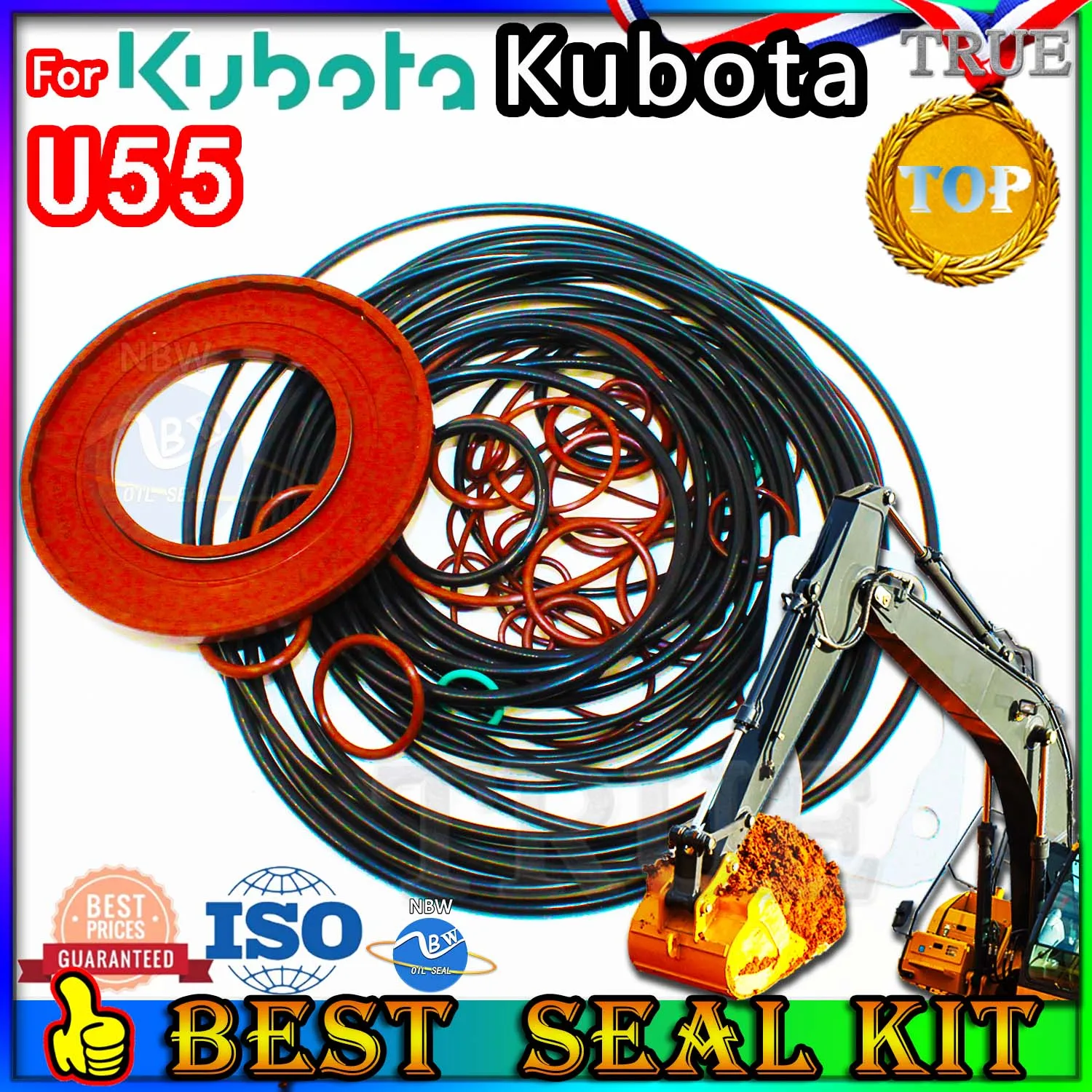 

For Kubota U55 Oil Seal Repair Kit Boom Arm Bucket Excavator Hydraulic Cylinder O-ring Pump Digger Clamshell Shovel Adjust Swing