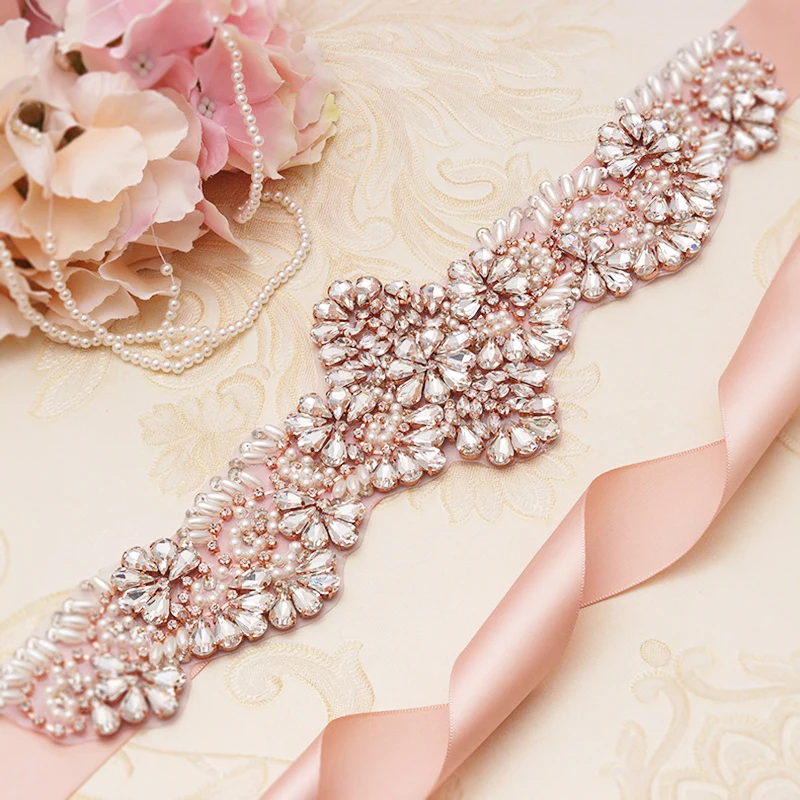 

2023 Rose Gold Silver New Bridal Belts Luxury Dress Accessories Women Rhinestones Crystal Formal Evening Gown Sashes Handmade