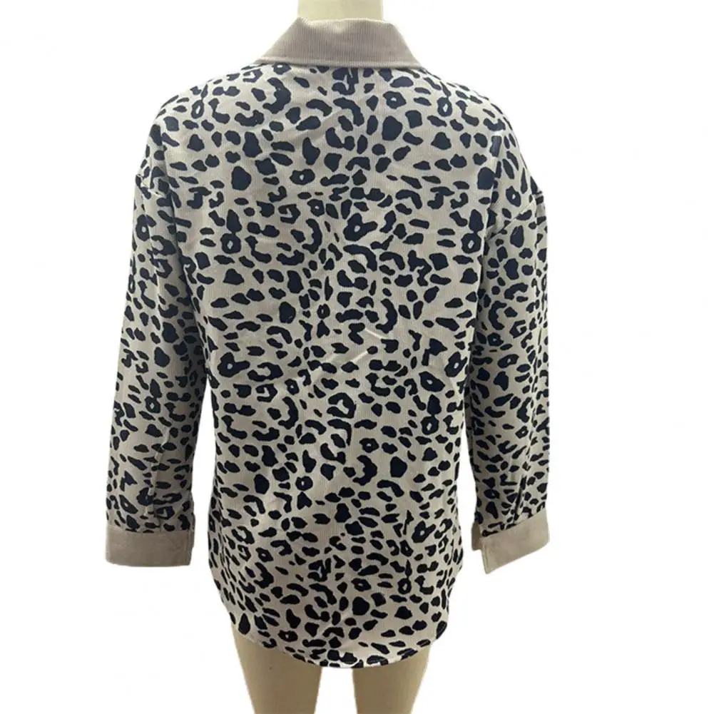 Single-breasted Cardigan Leopard Patchwork Lapel Coat Stylish Women's Spring/autumn Jacket with Loose Fit Single Breasted Design
Single-breasted Cardigan Leopard Patchwork Lapel Coat Stylish Women's Spring/autumn Jacket with Loose Fit Single Breasted Design