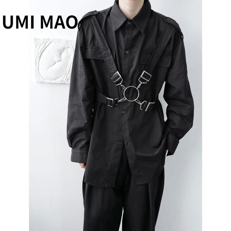 

UMI MAO Yamamoto Dark Spring Autumn Men Women Winter New Functional Wind Loose Niche Casual Shirt Design Sense Y2K