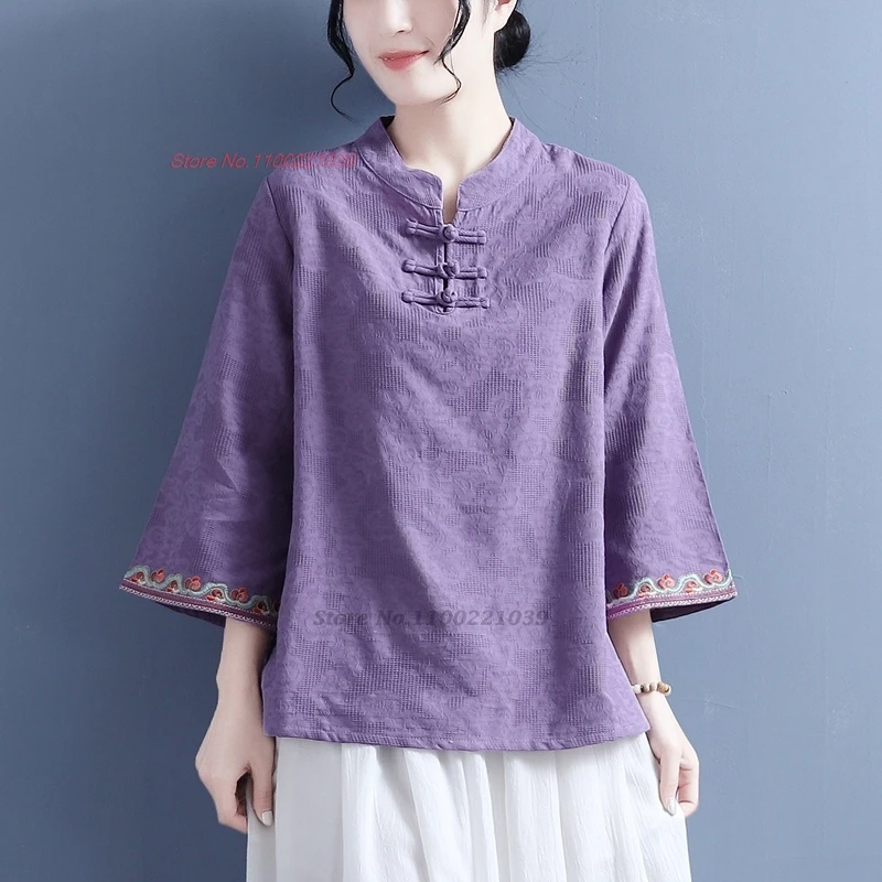 2024 китайские винтажные Топы hanfu, улучшенная Восточная хлопковая льняная жаккардовая ткань с цветочной вышивкой
2024 китайские винтажные Топы hanfu, улучшенная Восточная хлопковая льняная жаккардовая ткань с цветочной вышивкой