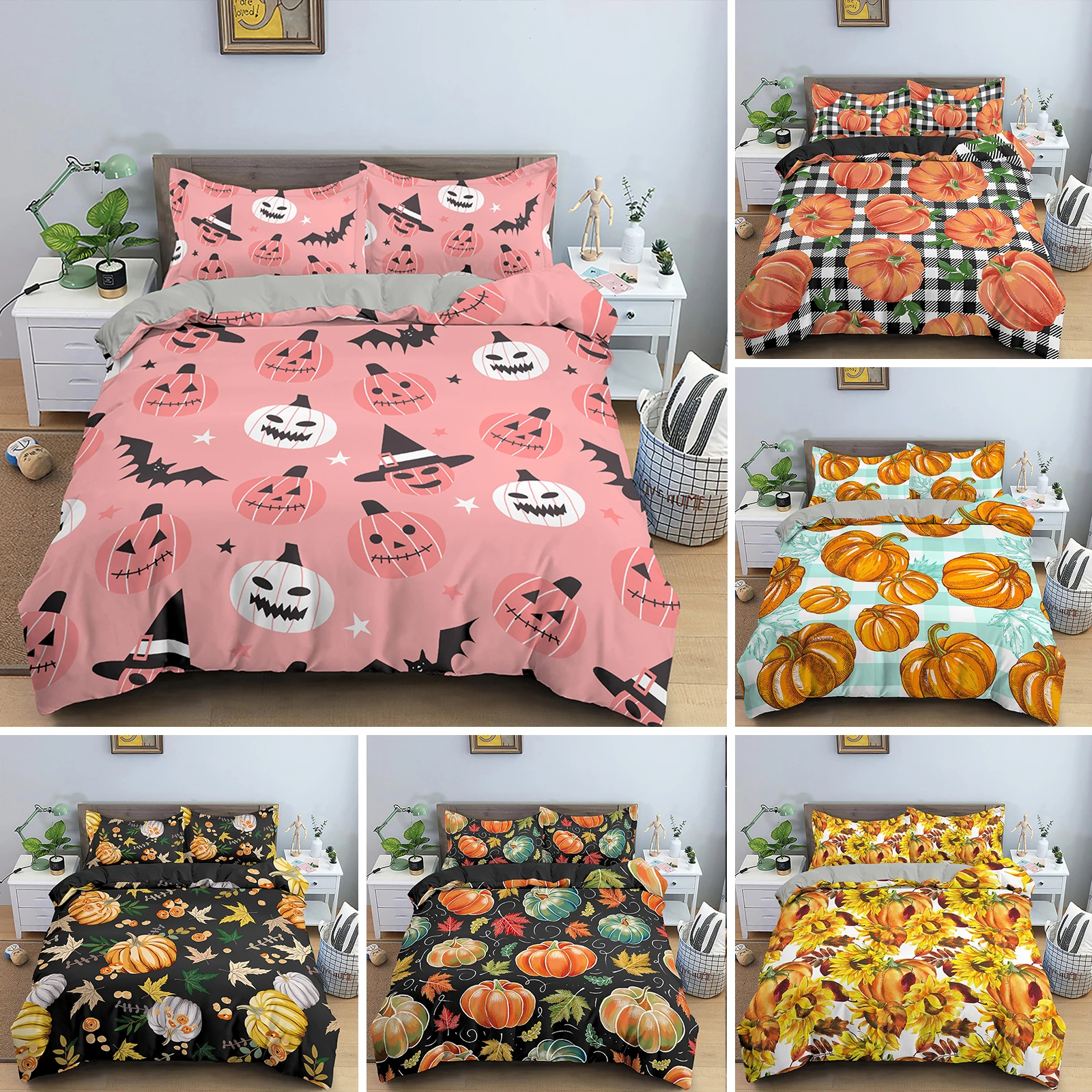 Pumpkin Bedding Set Halloween Decor Duvet Cover Set Bed Set Duvet Cover with 1/2 Pillowcase Comforter Bedding Sets Twin Queen
Pumpkin Bedding Set Halloween Decor Duvet Cover Set Bed Set Duvet Cover with 1/2 Pillowcase Comforter Bedding Sets Twin Queen