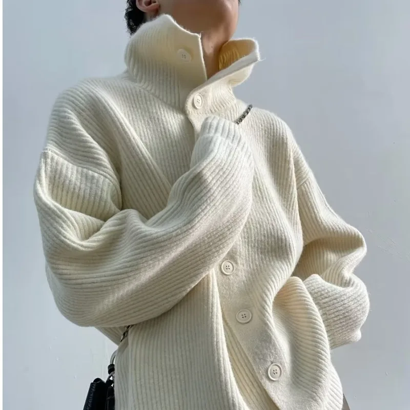 

Korean Style Niche Autumn and Winter Buttoned Men's and Women's Knitted Sweaters Cardigans Trendy Loose Casual Sweater Coat Top