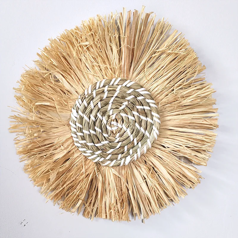Moroccan Straw Wall Hanging - Woven Thatch Bedside Decor 5 Sc01d1748a3404104bbda4c3e4c896dc0S