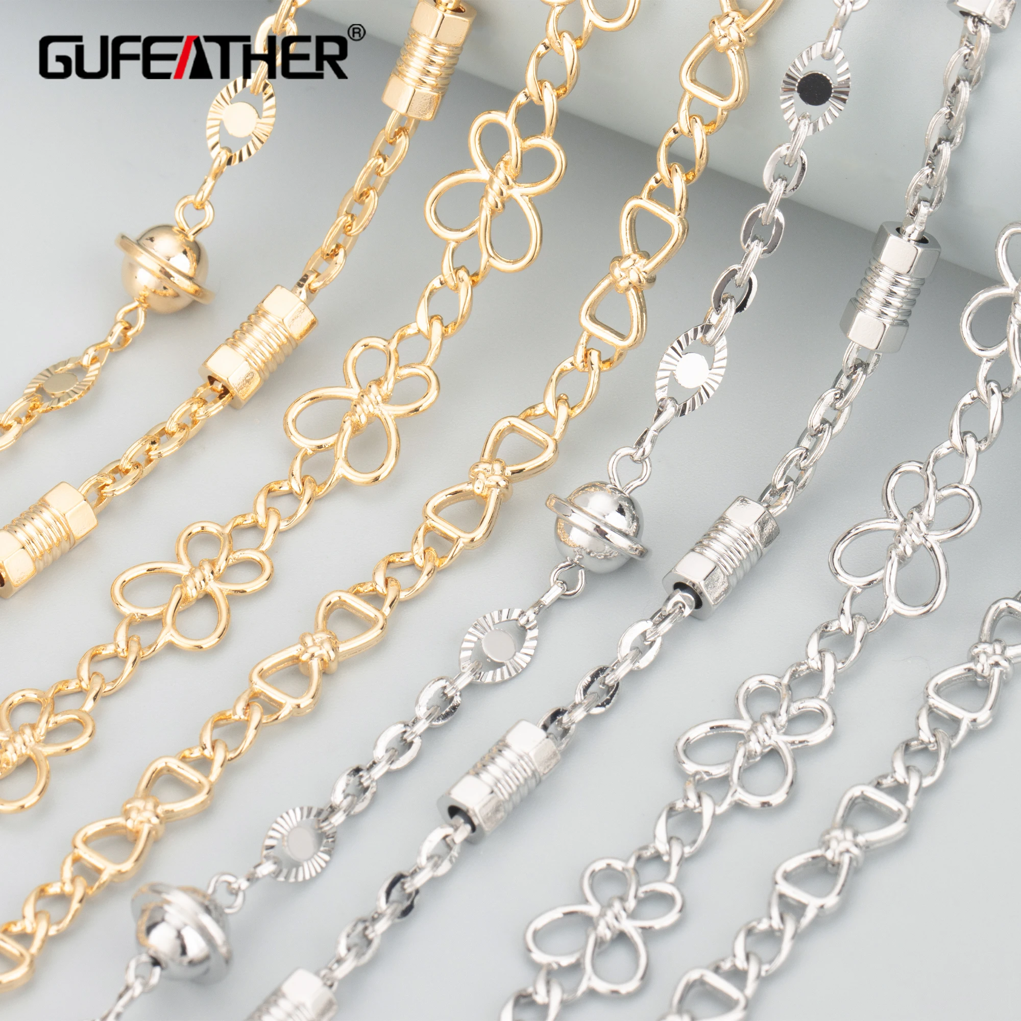 

GUFEATHER C302,diy chain,nickel free,18k gold rhodium plated,copper,jewelry findings,diy bracelet necklace,jewelry making,1m/lot