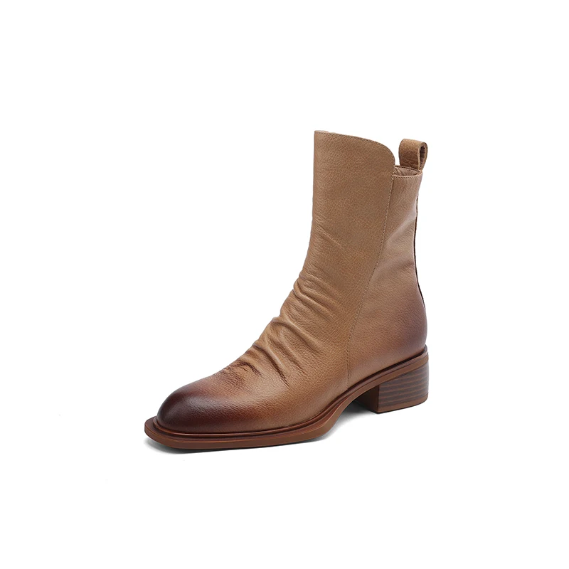2023 New Autumn winter Women ankle boots natural leather 22-24.5cm washed cowhide modern boots fold brush color short boots 
2023 New Autumn winter Women ankle boots natural leather 22-24.5cm washed cowhide modern boots fold brush color short boots