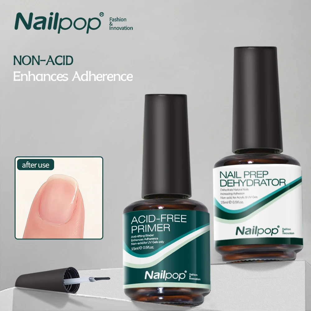 Nailpop Nail Dehydrator and Primer Acid Free Natural Nail Prep for Acrylic and UV Gel Nail Polish Fast Dry Superior Bonding Set
Nailpop Nail Dehydrator and Primer Acid Free Natural Nail Prep for Acrylic and UV Gel Nail Polish Fast Dry Superior Bonding Set